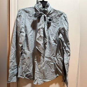 Preowned Ralph Lauren Tie Neck Blouse Size Large